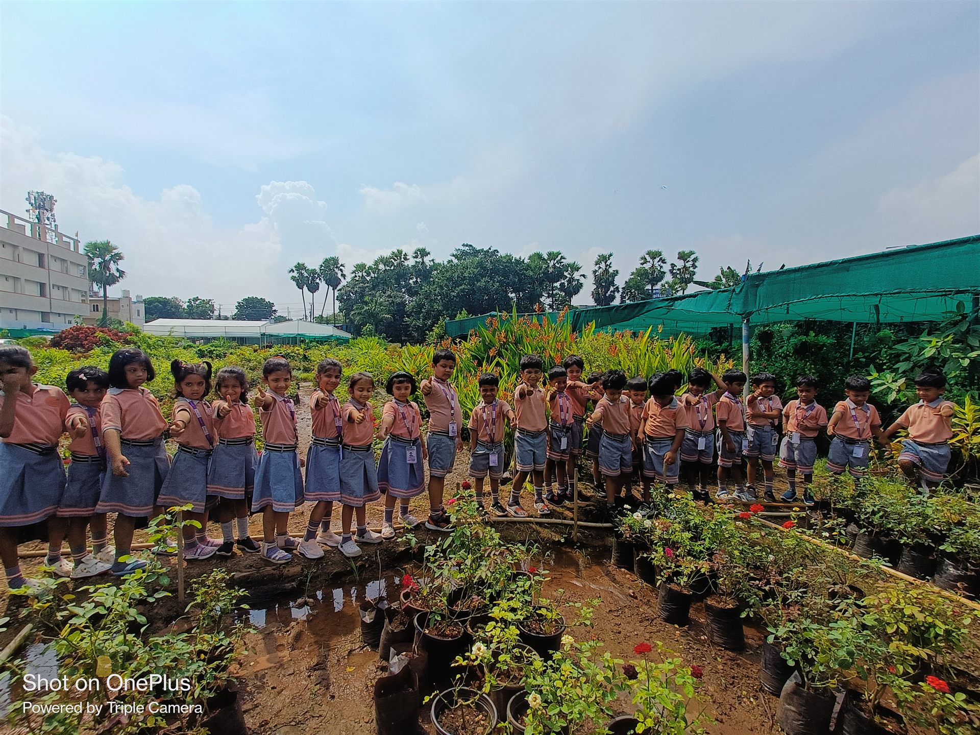 Children on a field trip to a plant nursery